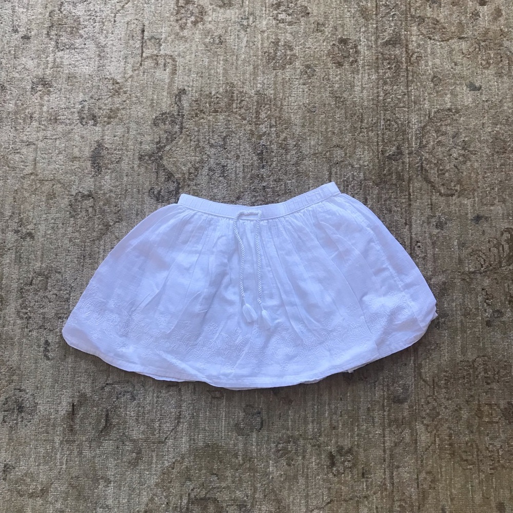 Cotton Gauzy Skirt Girls in White